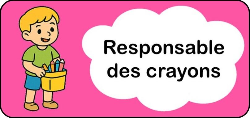 Etiquettes pour tableau des responsabilités PS MS pdf à imprimer