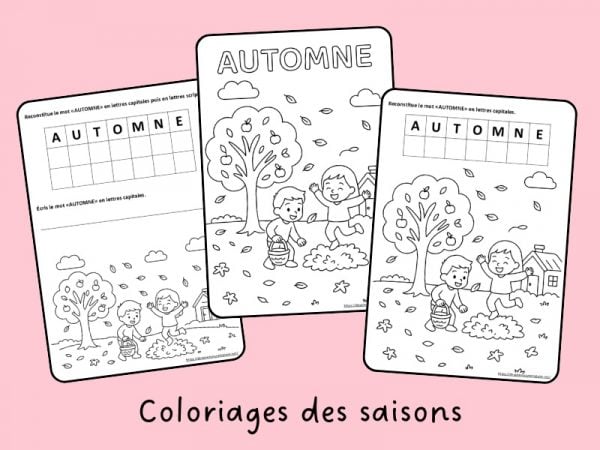 Coloriages des saisons à imprimer (maternelle) – 4 fiches gratuites ...