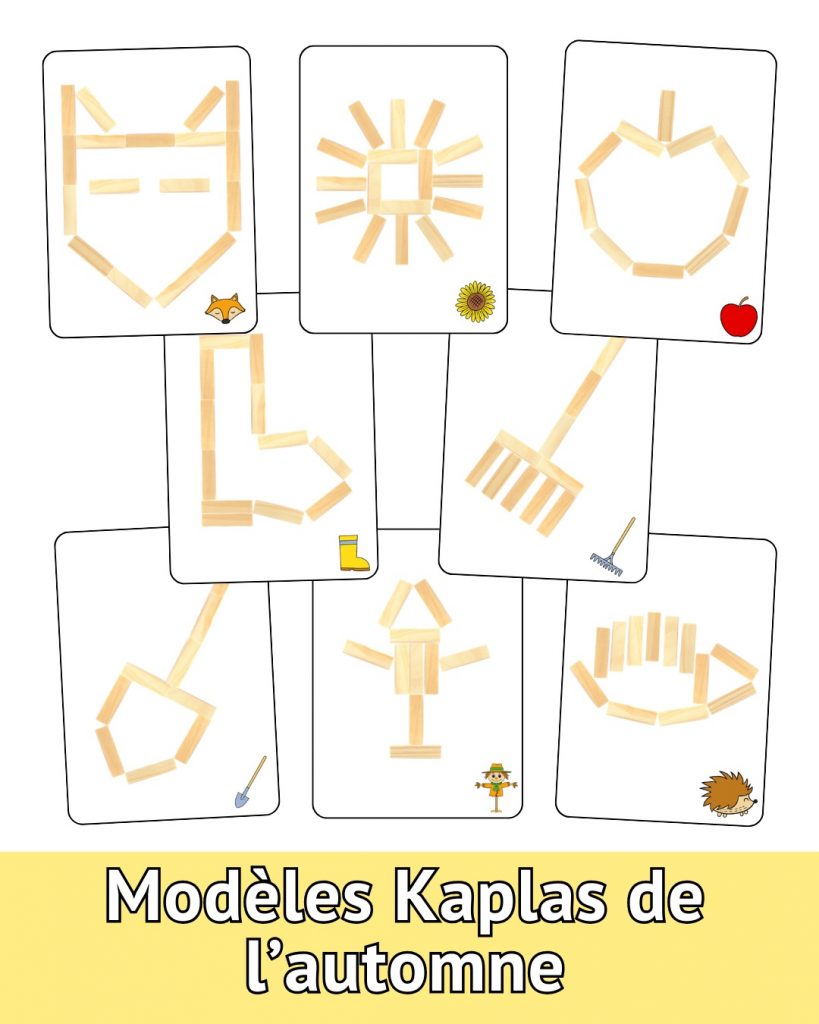 Modèle de Kaplas d’automne Modèles de construction pour kapla en 2D sur le thème de l'automne