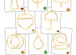 Modèles de Kaplas d’automne à reproduire en maternelle : arbre, feuille, champignon, citrouille et autres symboles de la saison.