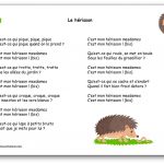 Image comptine enfant Le herisson qu'est-ce qui pique