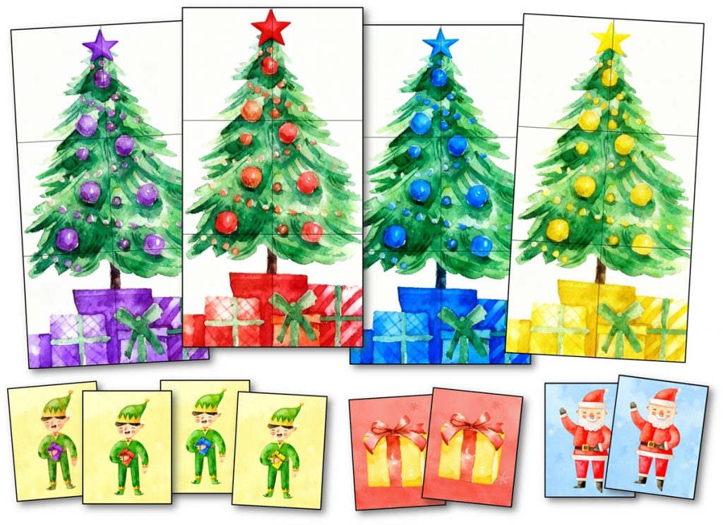 Jeu de cartes de Noël à imprimer : Panique sous le sapin