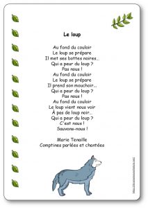 Illustration du poème Le loup de Marie Tenaille, le loup au fond d'un couloir