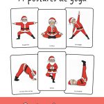 Cartes de yoga de Noël pour enfants avec le Père Noël et la Mère Noël