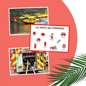 Fiches d’intervention, messages téléphoniques d’urgence et photos réelles de pompiers pour ancrer les apprentissages dans des situations concrètes.