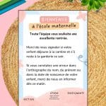 Affiche gratuite A4 rentrée maternelle pour informer les parents