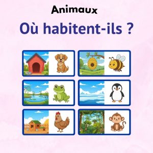 Puzzle éducatif animaux et habitats avec 8 paires à associer pour enfants dès 2 ans