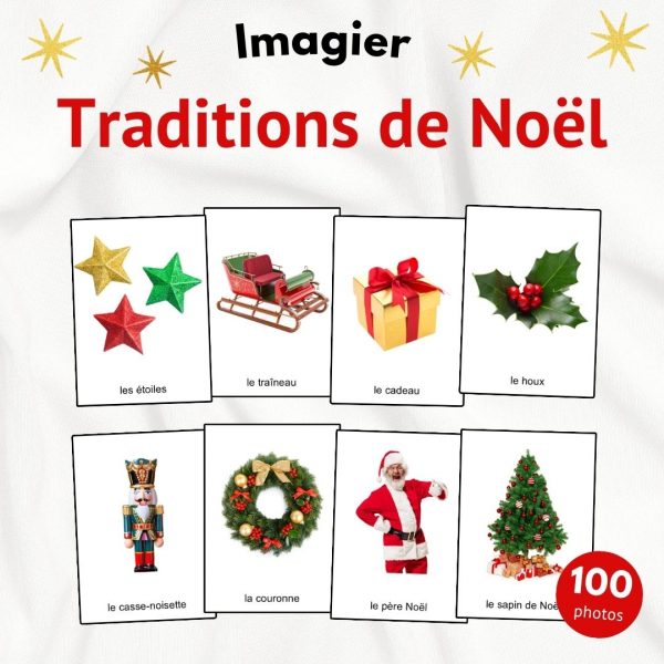 Cartes images de nomenclature sur le thème de Noël pour la maternelle