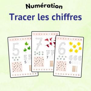 Aperçu des fiches d’écriture effaçables pour apprendre à tracer les chiffres en maternelle