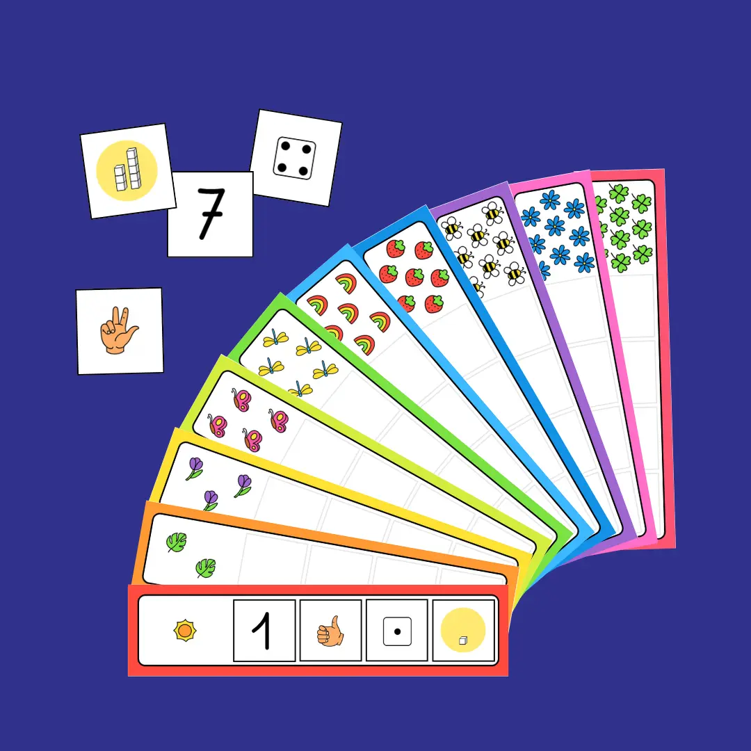 Bandes à compter à imprimer pour la maternelle : cartes de numération de 1 à 10, activité pour enfants de 3 à 6 ans